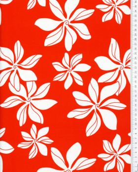 Polynesian fabric TIARE Red - Tissushop